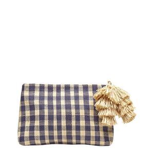 Mar Y Sol Hazel Raffia Clutch, Blue